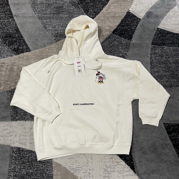 Levis Disney Sweatshirt Hoodie Adult XL Ivory Mickey Minnie Heavy Pullover NEW - Picture 16 of 16